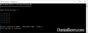 Latihan Kode Program Bahasa C - Membuat Persegi Bintang