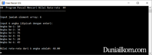 Latihan Kode Program Pascal - Mencari Nilai Rata-rata Array