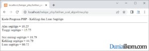 Latihan Kode Program PHP - Menghitung Keliling dan Luas Segitiga