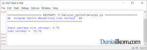 Latihan Kode Program Python - Menghitung Luas Persegi