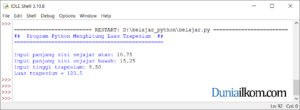 Latihan Kode Program Python - Menghitung Luas Trapesium