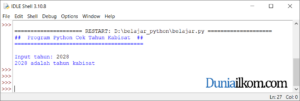 Latihan Kode Program Python - Cek Tahun Kabisat