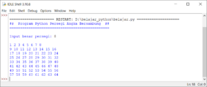 Latihan Kode Program Python - Membuat Pola Persegi Angka Bersambung