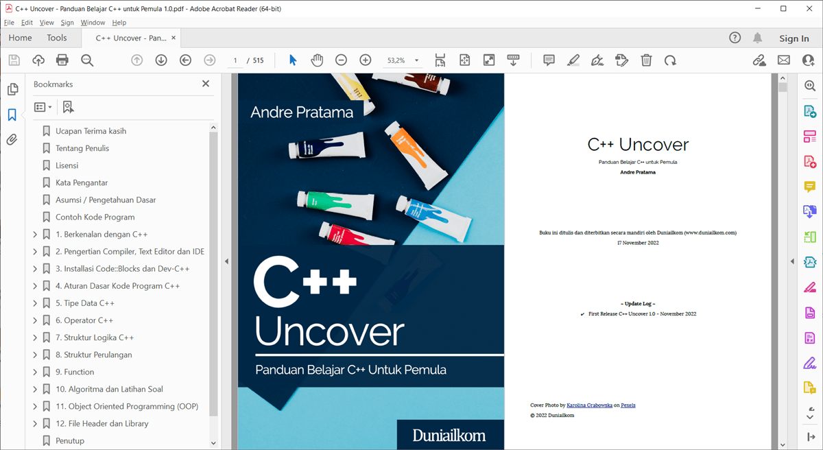 Tampilan eBook C++ Uncover