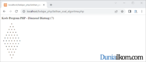 Latihan Kode Program PHP - Membuat Pola Diamond Bintang