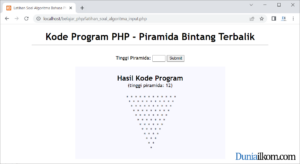 Latihan Kode Program PHP - Membuat Pola Piramida Bintang Terbalik dengan Form