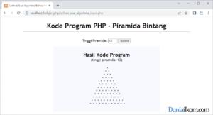 Latihan Kode Program PHP - Membuat Pola Piramida Bintang dengan Form