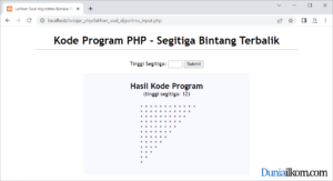 Latihan Kode Program PHP - Membuat Pola Segitiga Bintang Terbalik dengan Form