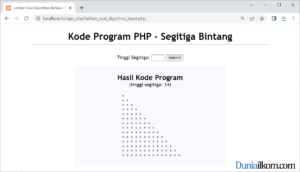 Latihan Kode Program PHP - Membuat Pola Segitiga Bintang dengan Form