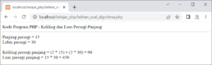 Latihan Kode Program PHP - Menghitung Keliling dan Luas Persegi Panjang