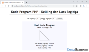 Latihan Kode Program PHP - Menghitung Keliling dan Luas Segitiga dengan Form Input