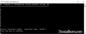 Program Cpp Menampilkan Setiap Karakter String