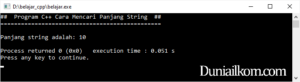 Tutorial Belajar Cpp - Cara Mencari Panjang String